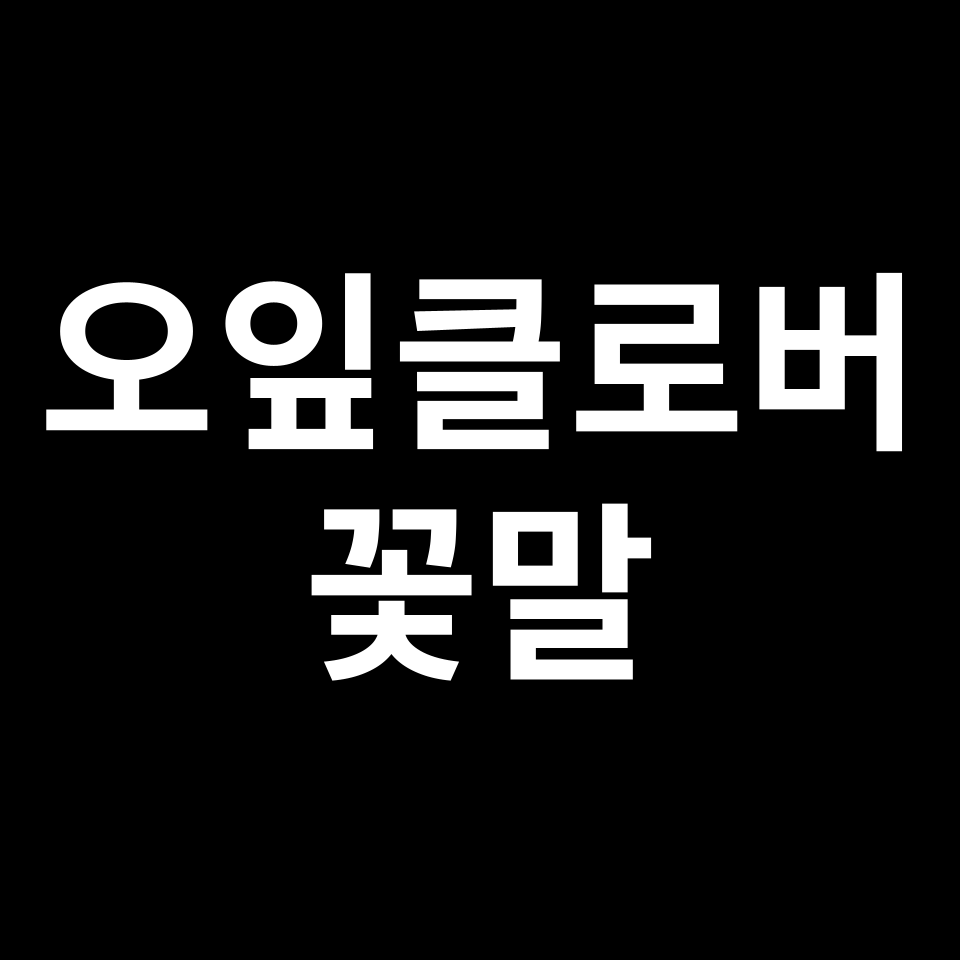 오잎클로버 꽃말 썸네일