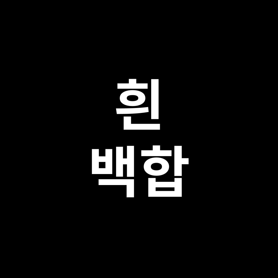 흰 백합 꽃말 썸네일
